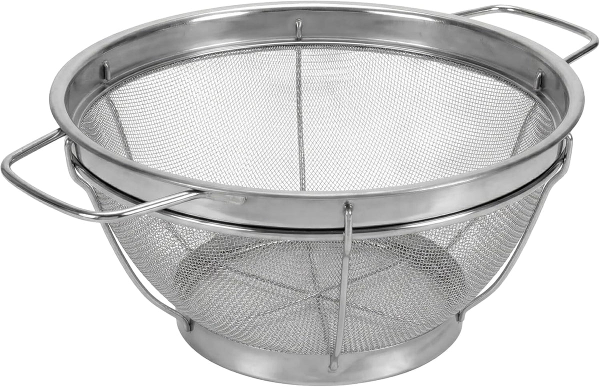 Kitchen Details Stainless Steel Fine Mesh Strainer 9 Inch | Large Wire Mesh Kitchen Sieve | Food Strainer Colander for Pasta Rice Quinoa
