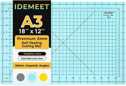 Self Healing Cutting Mat 18" x 12", A3 Double-Sided for Quilting & Sewing, Non-slip, 5-Ply Rotary Cutting Mat for Crafts Cutting Fabric Scrapbooking, and Small Modeling Projects, Anthracite Gray
