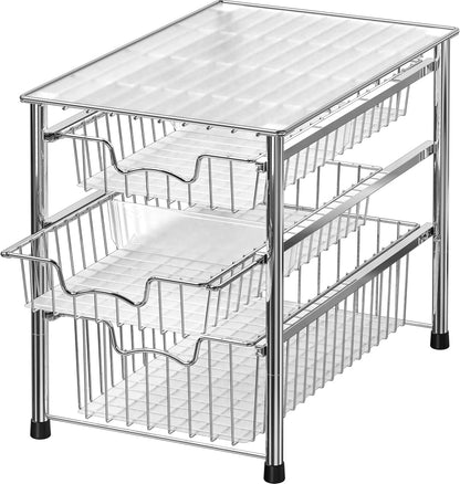 Simple Houseware Stackable Basket Drawer, Chrome