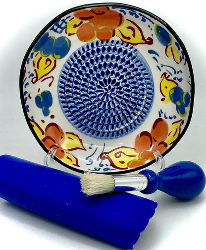 BonCera, Premium Ceramic Garlic Grater Plate Set - Artisan Flower