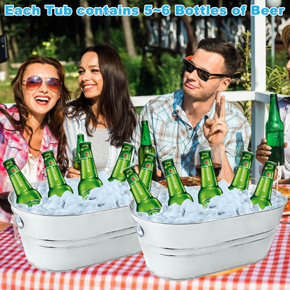 4Pcs 3 Gallon Black Galvanized Bucket Ice Bucket Large Metal Drink Buckets for Parties Beer Beverage Tub with Scoops for Champagne Cocktails Wine Cooling for Mimosa Bar Supplies