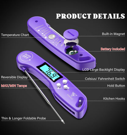 DOQAUS Meat Thermometer Digital – Instant Read Food Thermometer for Cooking