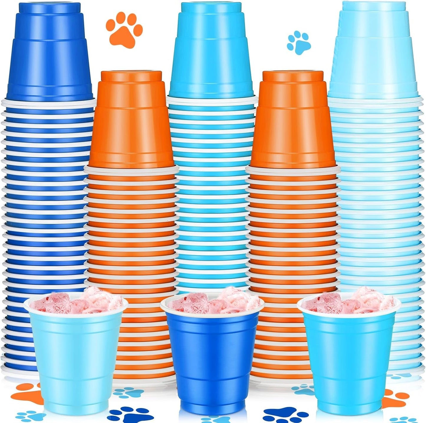 Roshtia 100 Pack 2 oz Plastic Shot Cups, Mini Disposable Shot Glasses 2 oz Wedding Party Cups for Bridal Shower Wedding Party, Beer Taste Serving, Snacks(Black, Gold)