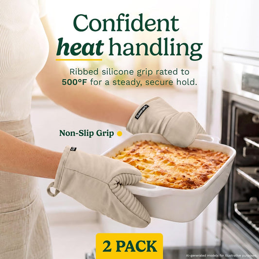 Cuisinart Mini Oven Mitts, 2-Pack 5"x8.5", Heat Resistant 500F