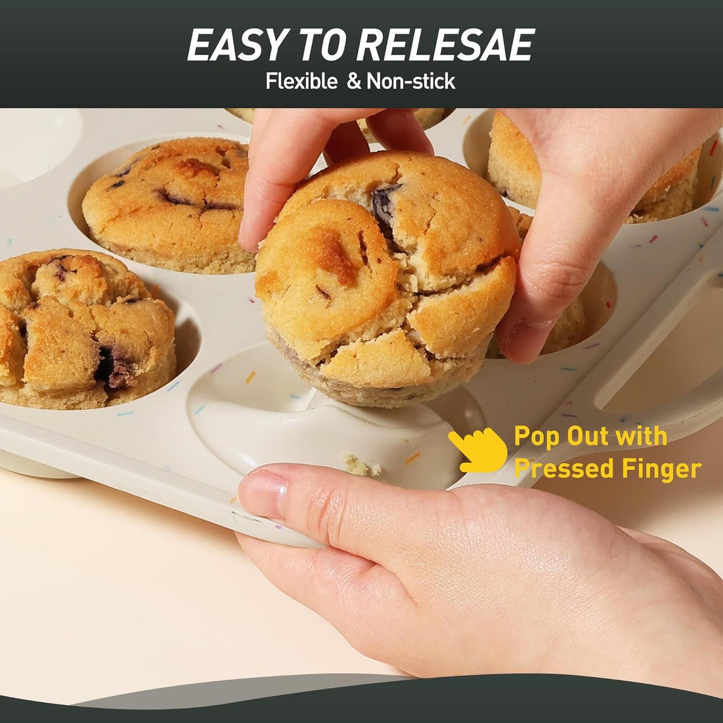 2 Packs 12 Cups Silicone Muffin Pan for Baking with Metal Reinforced Frame Regular Size Cupcake Pan Tray Egg Bites Silicone Cookie Molds Muffin Tin Tart Pans Sheet Set for Oven Dishwasher Safe