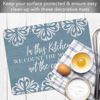 Cut N' Funnel Eat Fresh Designer Flexible Cutting Board Mat 15" x 11.5" Made in the USA Decorative Flexible Easy to Clean