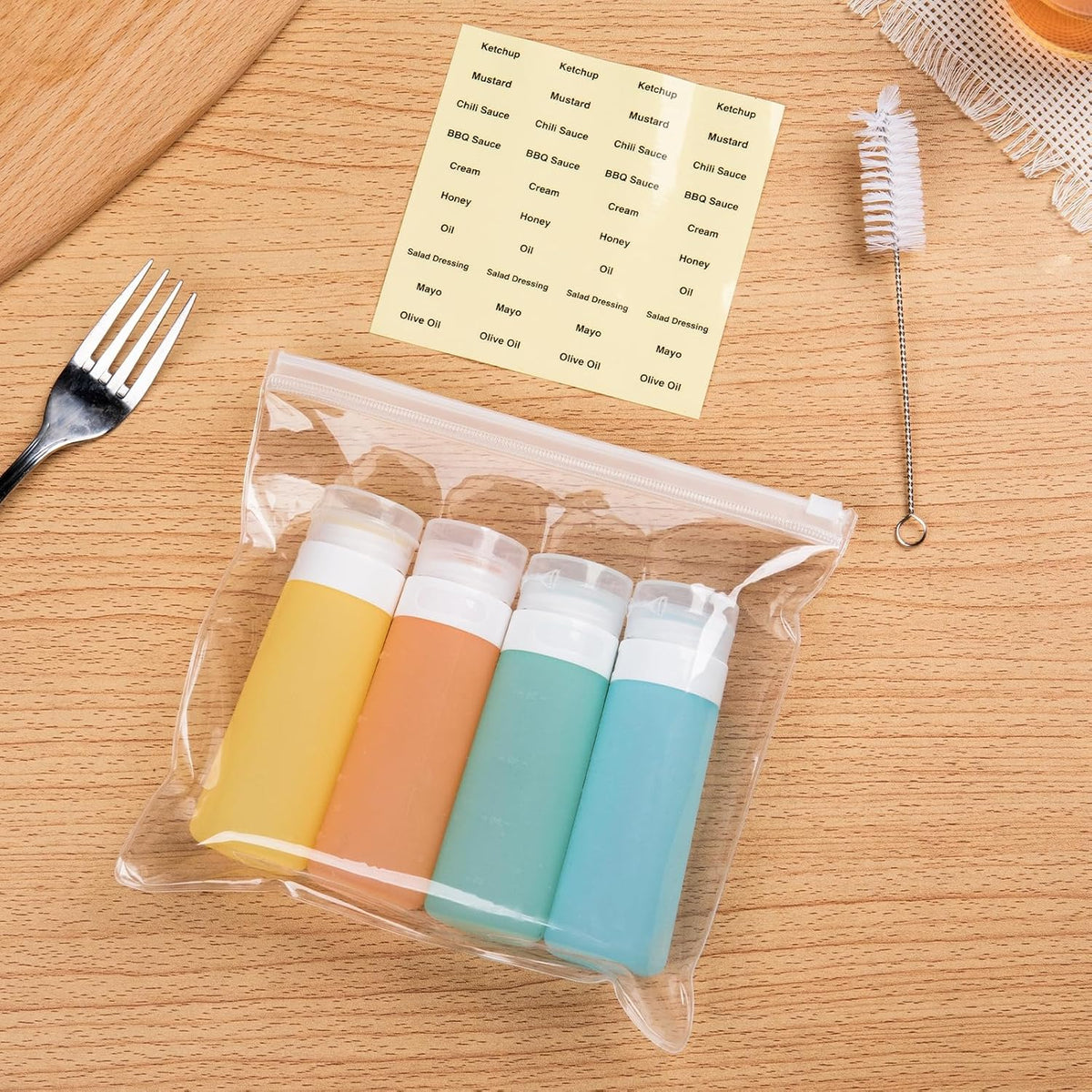 MICEBAY 2 oz Condiment Squeeze Bottles, Leakproof Salad Dressing Container