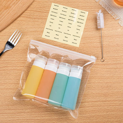 MICEBAY 2 oz Condiment Squeeze Bottles, Leakproof Salad Dressing Container