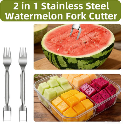 Watermelon Slicer Cutter,Fruit Cutter with Fork(2PCS)