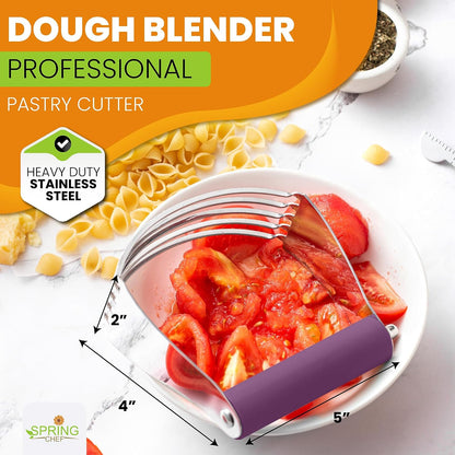 Spring Chef Large Dough Blender For Baking - Durable Pastry Blender - Black