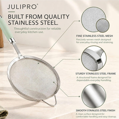 304 Stainless Steel Fine Mesh Strainer Set, 3 Sizes, 30 Mesh