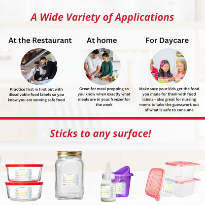 2x3 Dissolvable Food Labels, 1000 Label Stickers, Bottle Labels for Storage Bins, Sticker Labels for Food containers, (1000, Blue)