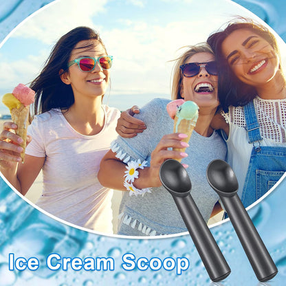 Suclain 3 Pack Ice Cream Scoops 7 Inch Aluminum Scoop Set, Silver