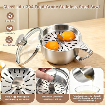 2 in 1 Egg White Separator with Bowl and Lid, Separate Multiple Egg at Once
