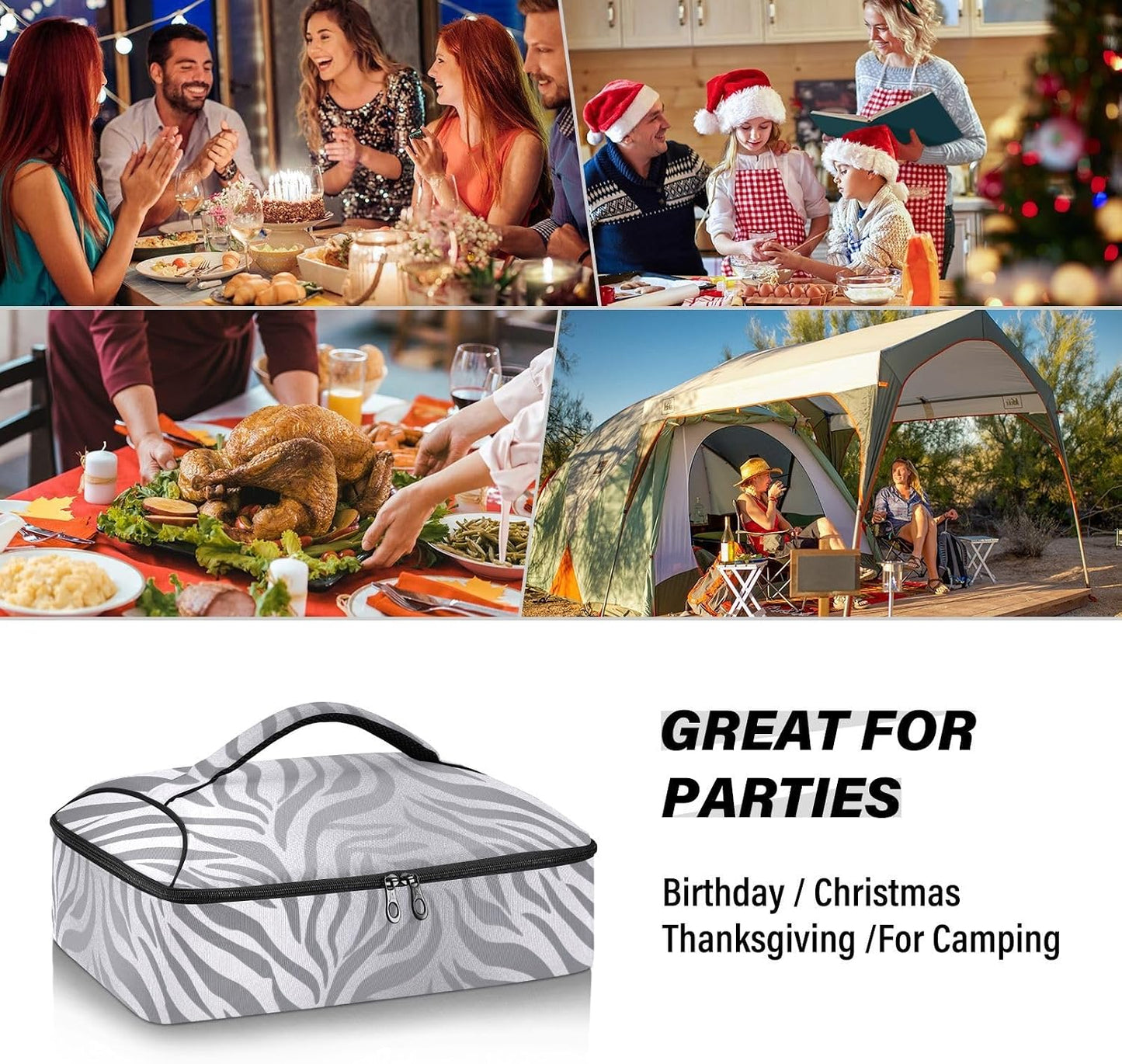 Casserole Carriers for Hot or Cold Food Reusable Casserole Dish Carrier Insulated Thermal Large Capacity Durable Perfect for Party Camping Family Gatherings Yellow Fish - Colors B