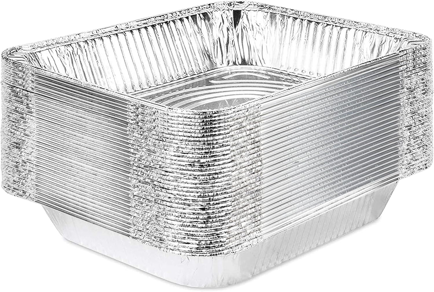 Stock Your Home 9x13 Aluminum Trays with Lids (10 Pack) – Disposable Half Size Deep Pans for Cooking, Storage, BBQ, Grilling, Catering