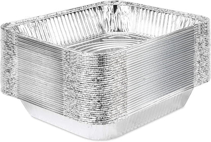 Stock Your Home 9x13 Aluminum Trays with Lids (10 Pack) – Disposable Half Size Deep Pans for Cooking, Storage, BBQ, Grilling, Catering