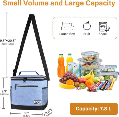 Tirrinia Insulated Lunch Box for Men/Women, Leakproof Lunch Bag for School Work, Large Lunch Tote Kids Boys Girls Student Back to School, Soft Cooler Office Picnic Beach Camping for Adults, Charcoal