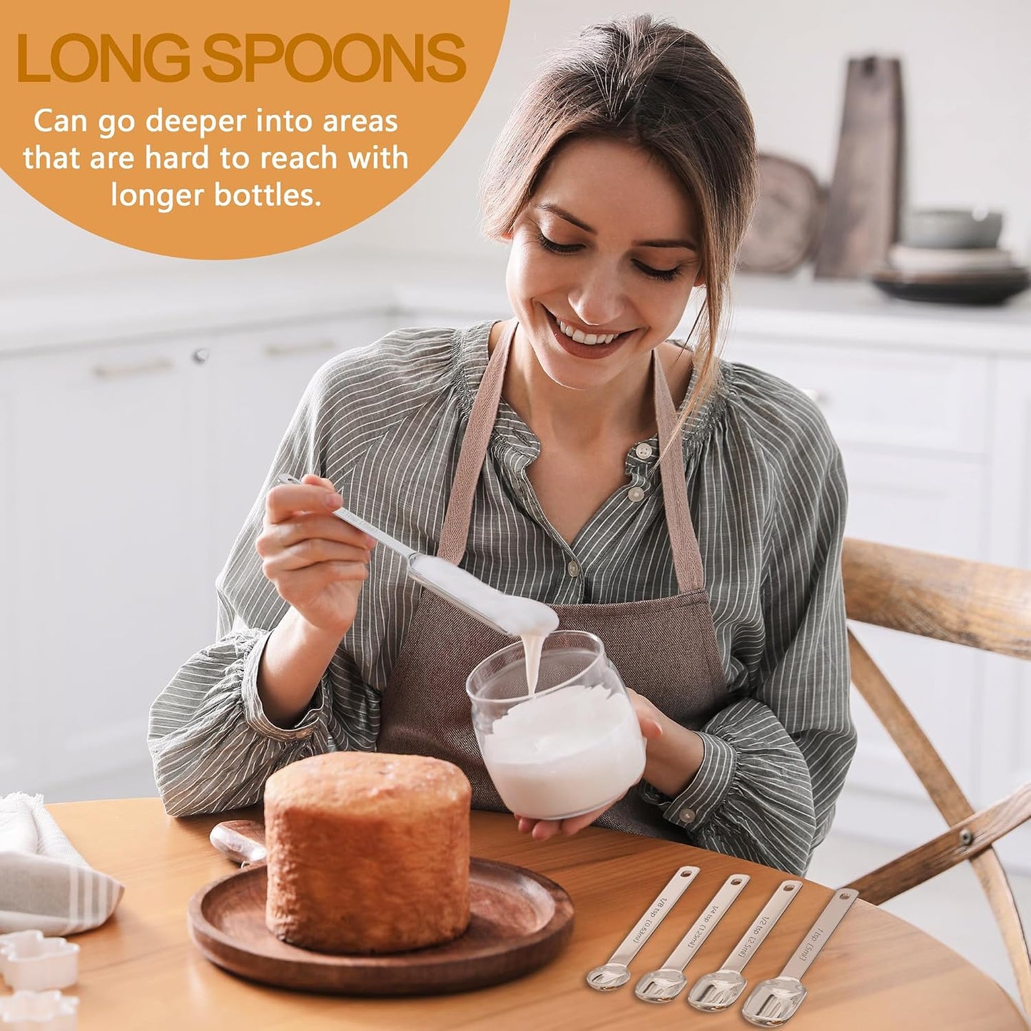 Magnetic Measuring Cups and Spoons Set, 5 Nesting Stainless Steel Measuring Cup Set with Easy to Read Markings, 7 Magnetic Measuring Spoons & 1 Leveler for Measuring Dry or Liquid Ingredients