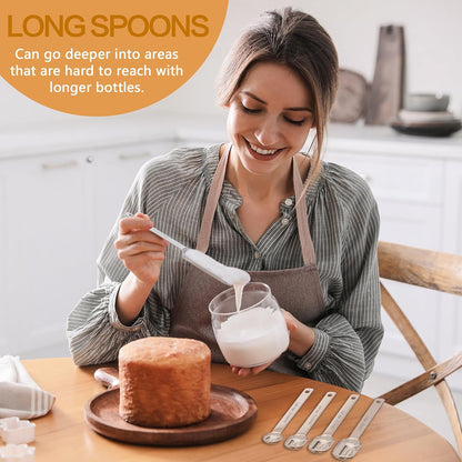 Magnetic Measuring Cups and Spoons Set, 5 Nesting Stainless Steel Measuring Cup Set with Easy to Read Markings, 7 Magnetic Measuring Spoons & 1 Leveler for Measuring Dry or Liquid Ingredients