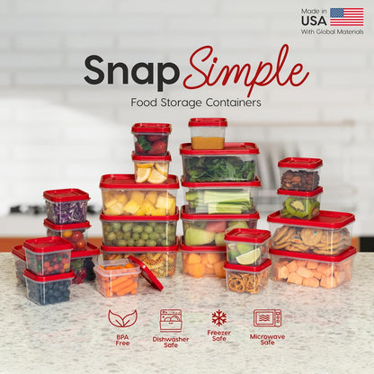IRIS USA 44 PC Plastic Food Storage Containers With Lids | 22 Meal Prep Containers & 22 Lids | Leftovers Office Lunch Snack Fruit, Microwave Dishwasher Freezer Safe, BPA Free