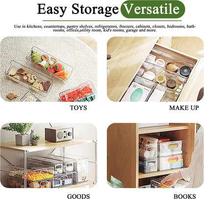 bealy 2 Pack Refrigerator Organizers and Storage, Stackable Clear Pull out Drawer Organizer Bins, BPA-Free Fridge Organizer and Storage for Fruit, Produce, Drink, Snack and Food Storage Containers