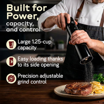 MAGNUM PEPPER GRINDER, Unicorn by TRE SPADE,Premium Manual Pepper Grinder with Steel Burrs, Adjustable Coarseness, High-Capacity Output, ABS Plastic, 6 Inch Small Size, Made in Italy