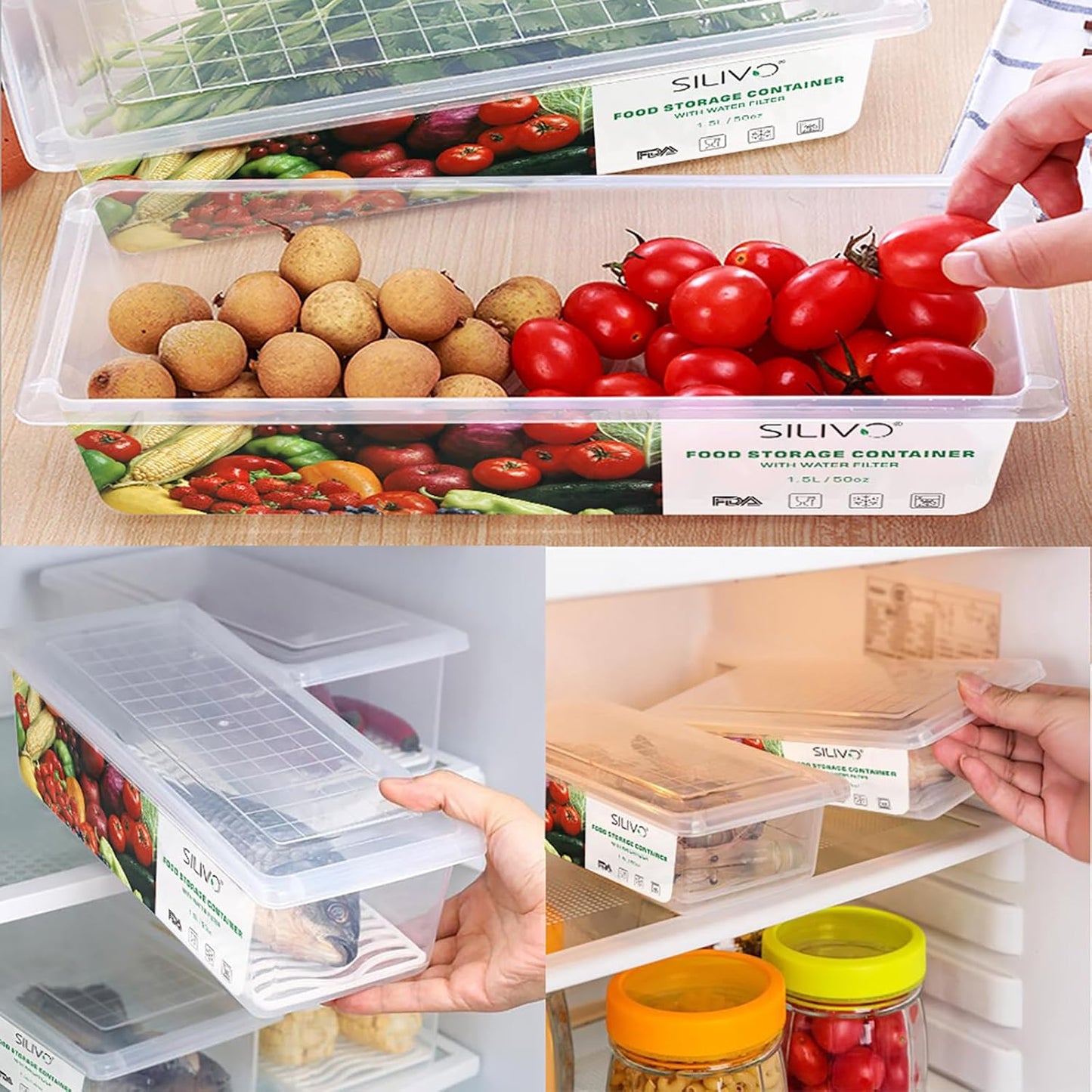 SILIVO Snackle Box Container - 9 Compartment Portable Divided Serving Tray with Lid and Handle,Clear Snack Organizer for Candy, Fruits, Nuts, Snacks - Perfect for Party, Travel and Entertaining