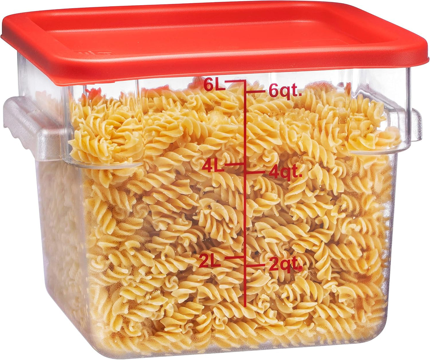 Tiger Chef 18 Quart Commercial Grade Clear Food Storage Square Polycarbonate Containers With Blue Lids 4 Pack