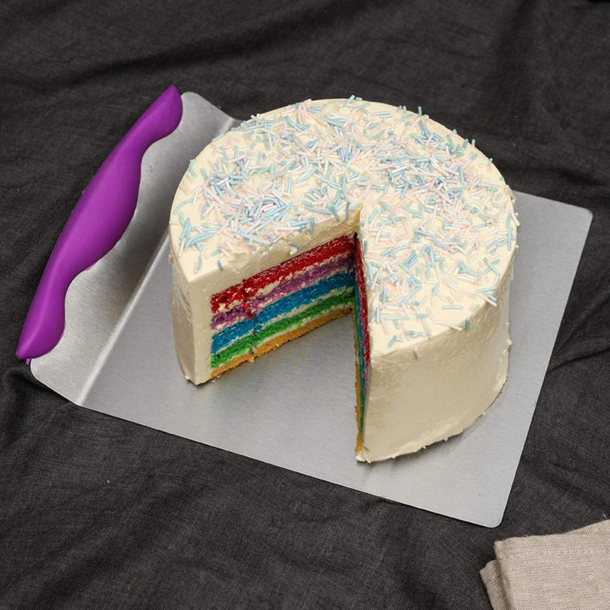 Cake Shovel Lifter, 9.6in Stainless Steel Baking Cake Lifter Transfer Pizza Transfer Tray Cake Spatula Shovel Tray Moving Plate Tool for Baking