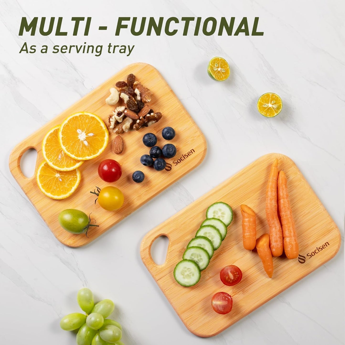 2 Pack Small Bamboo Wood Cutting Board for Kitchen 8.6" x 6" Mini Wooden Charcuterie Boards Lightweight Chopping Board Non Toxic Serving Board Tiny Chef Set Camping Fruit Lemon Sandwich Cheese Board