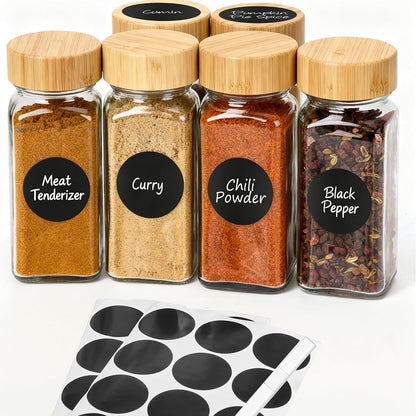 DIDITIME Spice Jars with Label, 4oz Empty Square Seasoning Containers