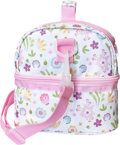 Insulated Kids Dual Compartment Lunch Bags Tote Pack for Girls Boys Toddler Kindergarten School Picnic Cooler Thermal Lunch Boxes with Strap (Green Rainbow)