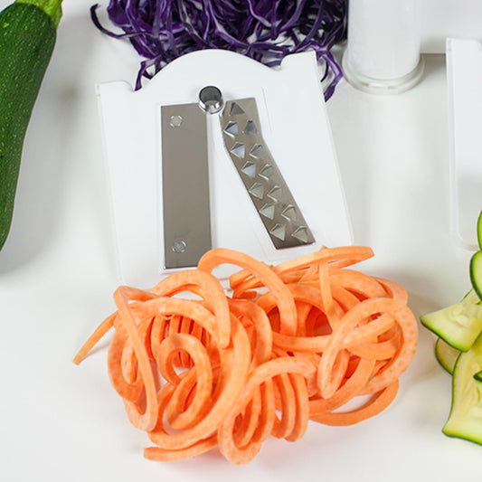 Paderno World Cuisine 3-Blade Vegetable Slicer / Spiralizer, Counter-Mounted and includes 3 Stainless Steel Blades