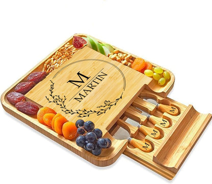 RoyalHouse Bamboo Cheese Board and Charcuterie Boards Set & Serving Tray for Meat, and Wine - Birthday Gifts for Women, Wedding Gift for Couples 2025, Bridal Shower, Housewarming Gift New Home