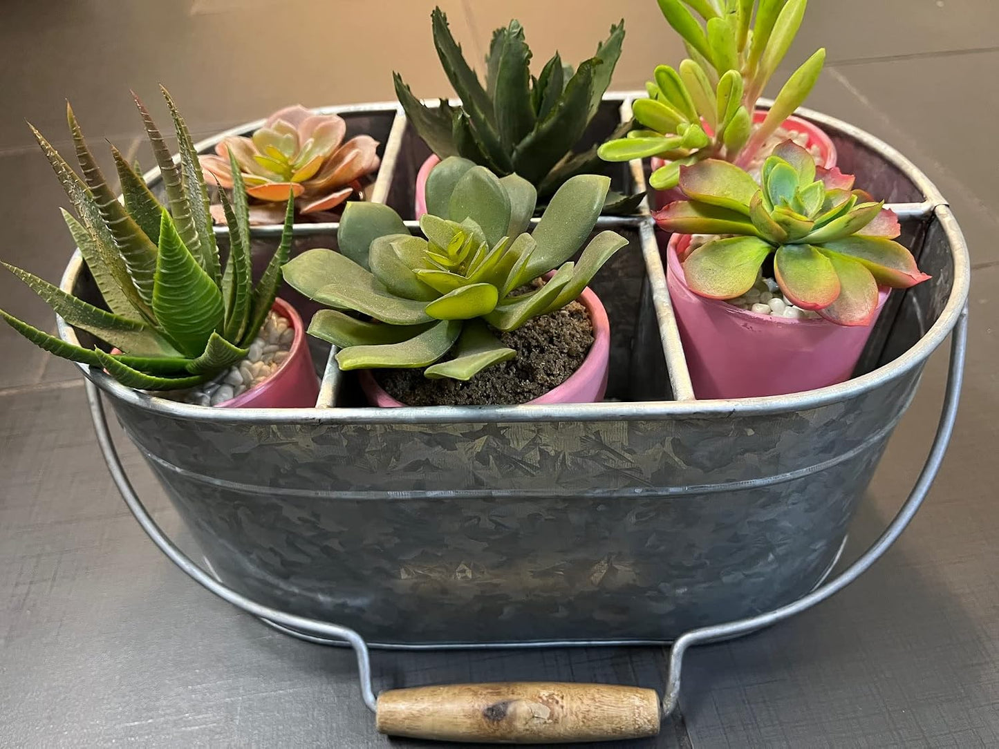 Hosley Galvanized Carry All Kitchen Utensil Caddy Serve Ware 13 Inch Long. Ideal for Floral Arrangements Party Garden Patio. O4