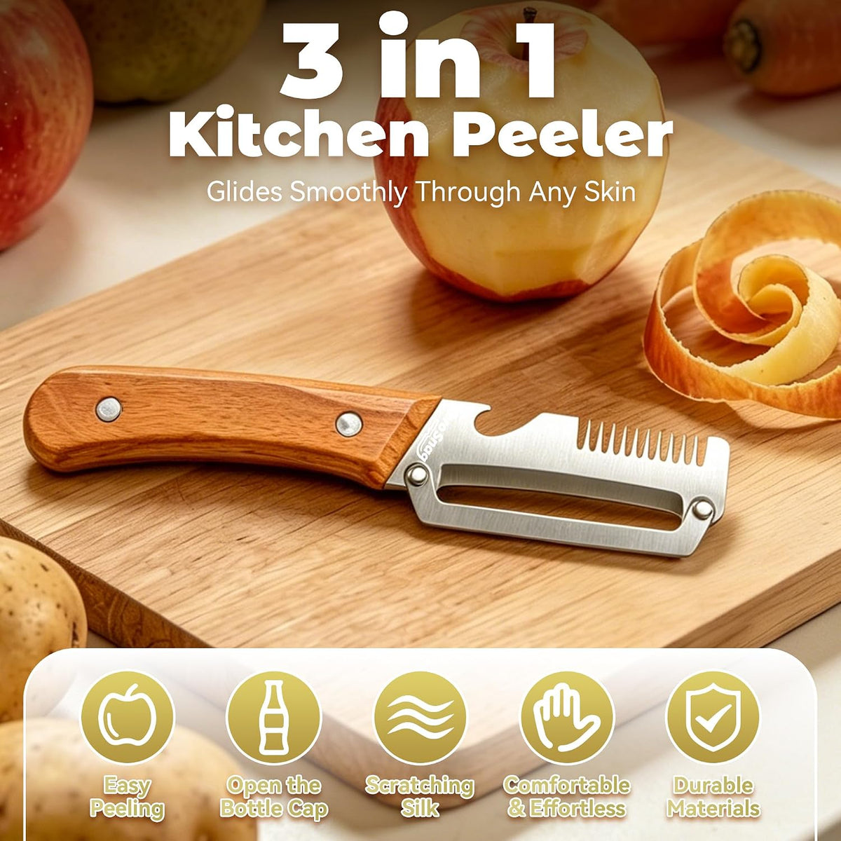 3 in 1 Multi Functional Vegetable Peeler with Bottle Opener