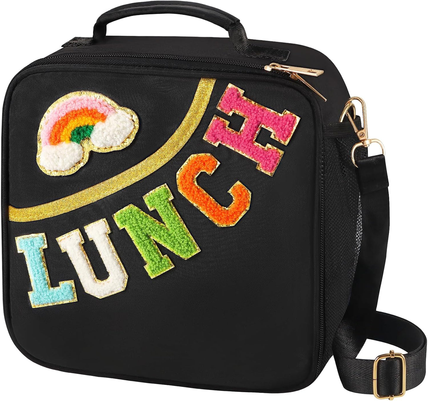 Nsrzua Lunch Bag Kids-Kids Insulated Lunch Bag with Adjustable Strap - Reusable Leakproof Lunch Box for Girls, Preppy School Lunch Tote for Travel, Picnic,School & Winter Camp