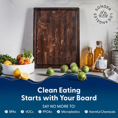 Sonder Los Angeles Doheny Wood Cutting Board Set | Acacia Edge Grain Cutting Board for Kitchen with Juice Groove | Perfect for Compact Daily Use | Gift Box Included | 14x10x1 in & 12x8x1 in
