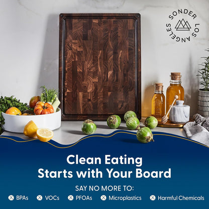 Sonder Los Angeles Doheny Wood Cutting Board Set | Acacia Edge Grain Cutting Board for Kitchen with Juice Groove | Perfect for Compact Daily Use | Gift Box Included | 14x10x1 in & 12x8x1 in