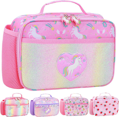 RHCPFOVR Kids Lunch Bag - Insulated Lunch Box for Boys Girls,Washable Lunch Bag and Reusable Toddler Leak-proof Lunchbox for School and Daycare - Colors A