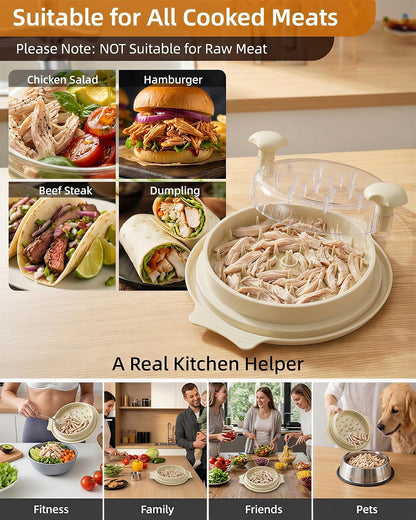 10" Chicken Shredder with Tray, Large Meat Shredder Tool Twist with Brush,BPA Free Meat Grinder, Visible Chicken Shredder Machine, Strong Anti-Slip Strip, Suitable for Pork, Beef, Chicken