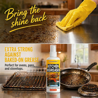 FKMEE GreaseKiller BBQ Grill Cleaner Spray, Heavy Duty Degreaser (1) | Fast-acting grease removal, suitable for grills and smokers, easy spray application, outdoor use