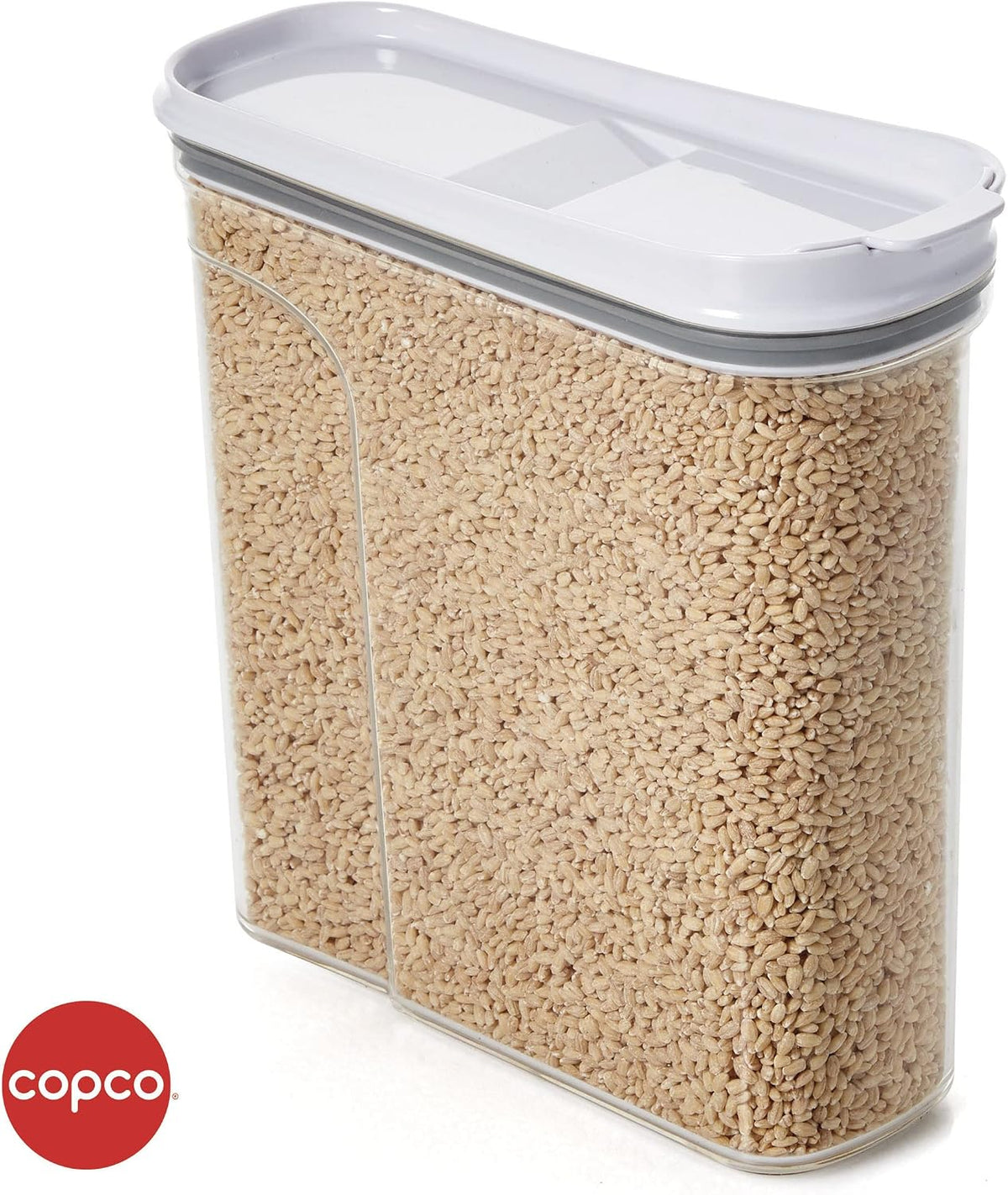 Copco Clear Cereal Storage Container 4.75 Qt - Airtight Flip-Top Lid, BPA-Free Plastic, Pantry Organizer for Dry Food, Cereal, Pasta, Nuts, Pet Food - Space-Saving Kitchen Storage Bin