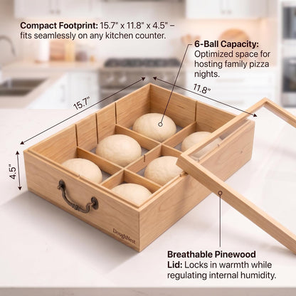 Pizza Dough Proofing Box • Dough Proofing container with lid • 6 Sections