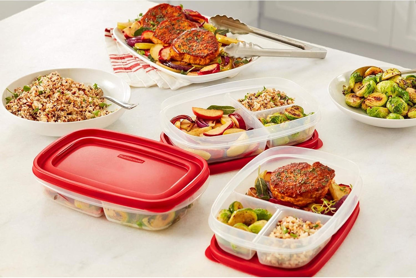 Rubbermaid EasyFindLids Meal Prep Containers 5.1 Cup Red