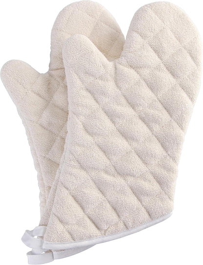 ARCLIBER Grey 13" Quilted Oven Mitts 1 Pair Flame Heat Resistant