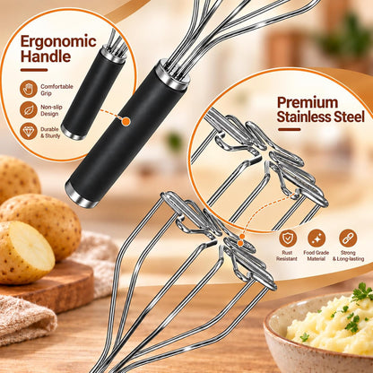 Stainless Steel Potato Masher Kitchen Tools for Potatoes, Veggies, Eggs