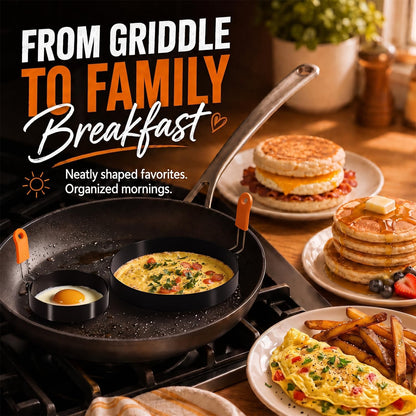Egg Rings for Griddle, 6-Piece Set, 3.5-Inch and 6-Inch Sizes