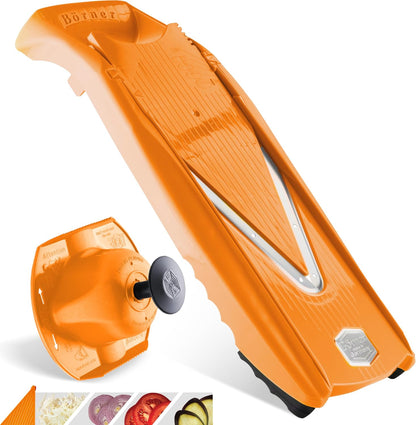 Börner Mandoline Slicer V5 (Basic Set) • Vegetable V-Slicer for Slices in 4 Thickness Settings • Stainless Steel V-Blade • Adjustable Kitchen Slicer for Vegetables & Fruits • Color: Green